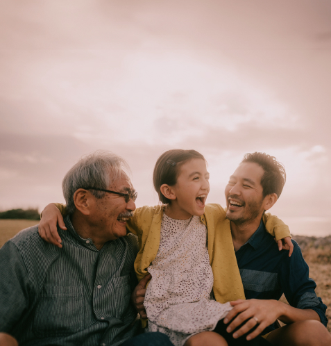 happy family smiling